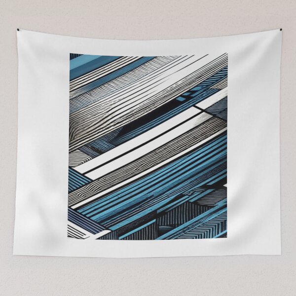 Item preview, Modern Blue White and Black Stripes Pattern Fitted FUNNY Classic T-Shirt designed and sold by Ulykit.
