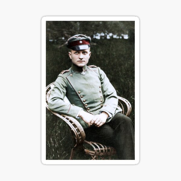 Manfred von Richthofen "The Red Baron" in Schweidnitz, 1918 Sticker