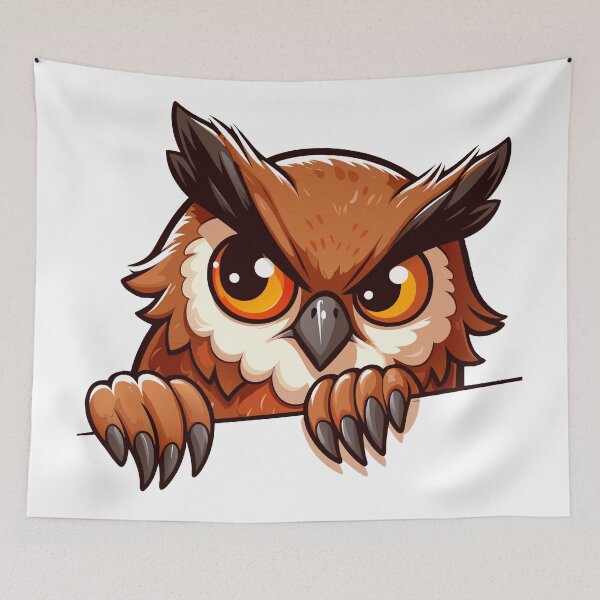 Item preview, Funny Cute Peek Owl: Curious eyes designed and sold by Designowner.