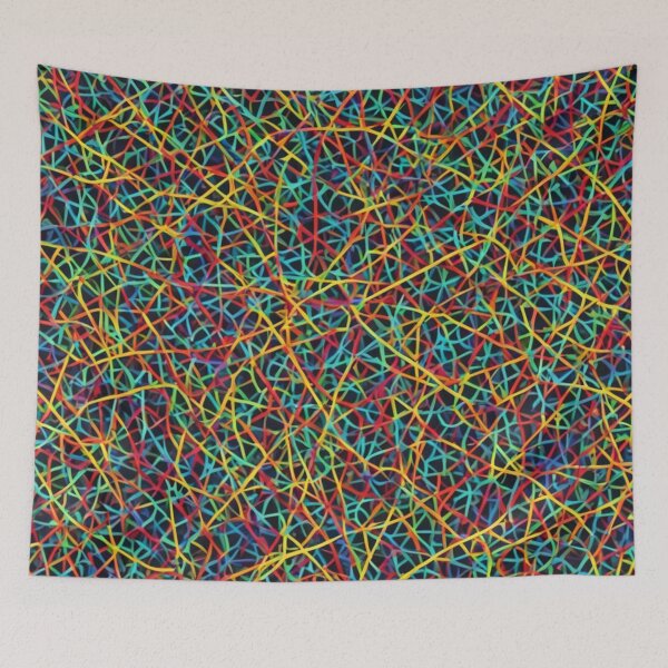 Artikelvorschau, Abstraktes buntes String-Art-Muster entworfen und verkauft von calibrit.