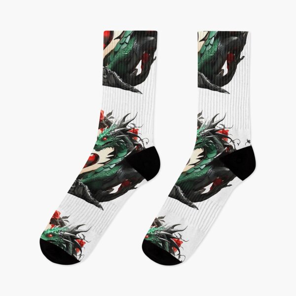 Item preview, Green Dragon Duo with Red Roses designed and sold by Cloe Dauplais.