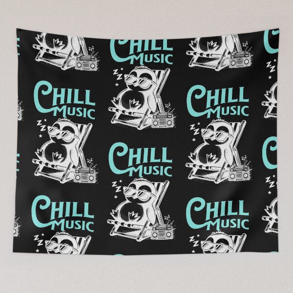 Item preview, CHILL OUT MUSIC  - Chillax Penguin (blue/white), designed and sold by Discothreadz.