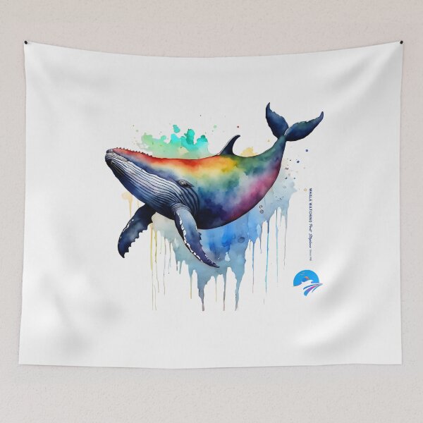 Item preview, Water Colour Rainbow Whale designed and sold by MSTQCnAMAMerch.
