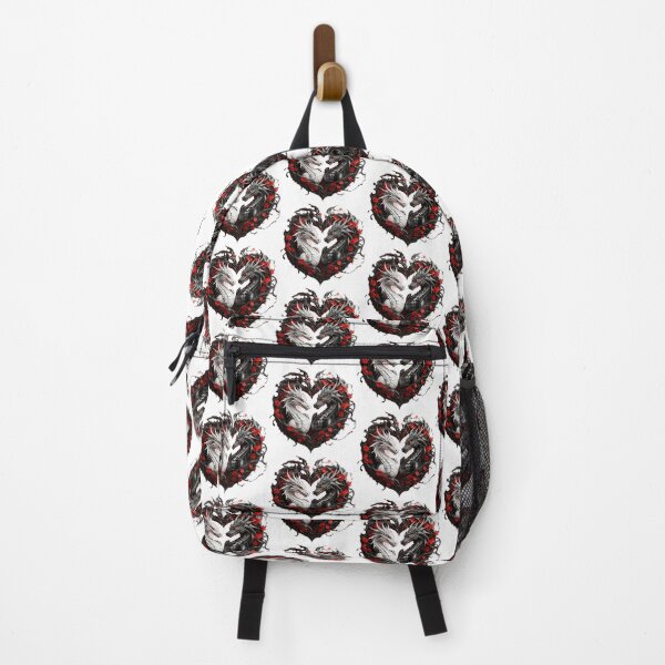 Item preview, White and Black Dragon Duo with Red Roses designed and sold by Cloe Dauplais.