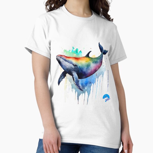 Water Colour Rainbow Whale Classic T-Shirt