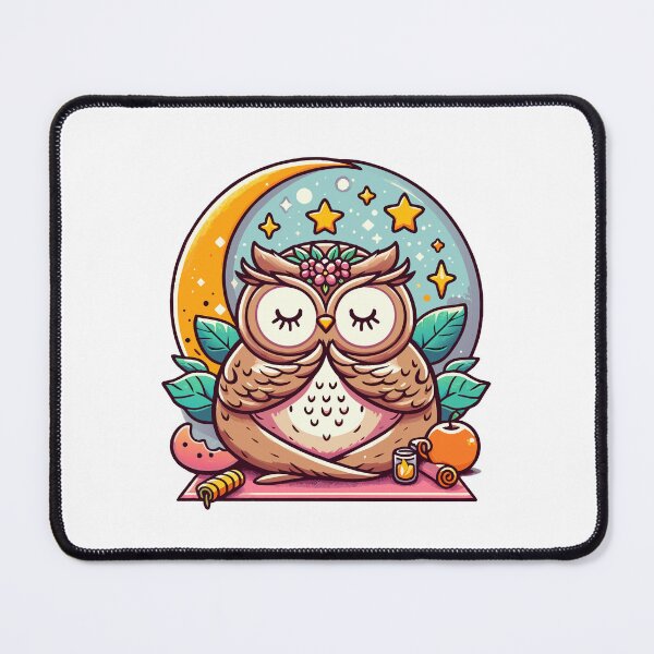 Item preview, Owl Yoga Whimsical Wildlife Art designed and sold by Designowner.