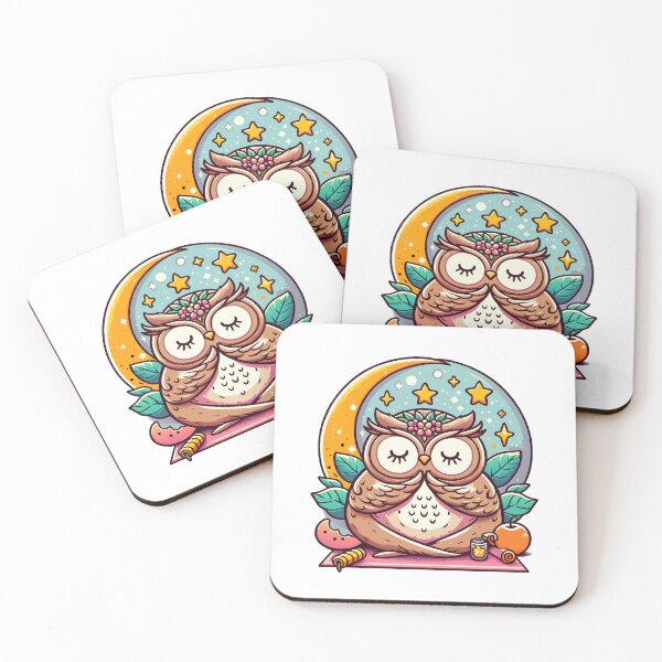 Item preview, Owl Yoga Whimsical Wildlife Art designed and sold by Designowner.