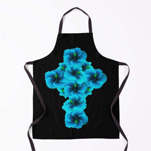 Item preview, Geometric Floral Crucifix Gothic Intense Aqua Hibiscus designed and sold by somersbyman.