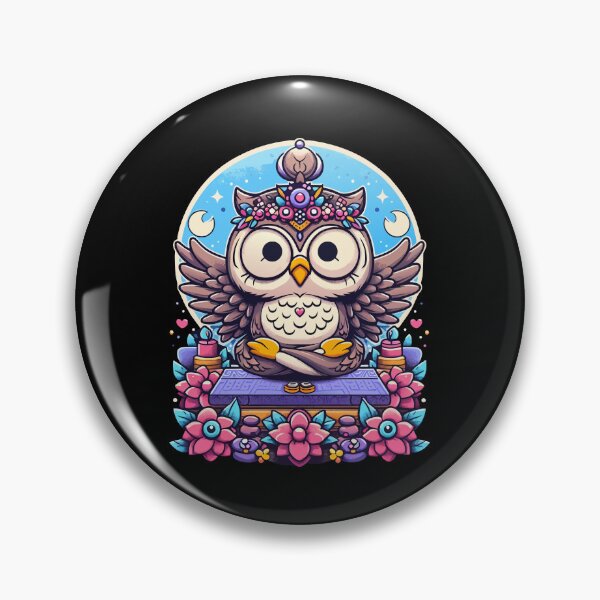Item preview, Mystical Owl and Enchanted Flowers - Whimsical Nighttime Art designed and sold by Designowner.