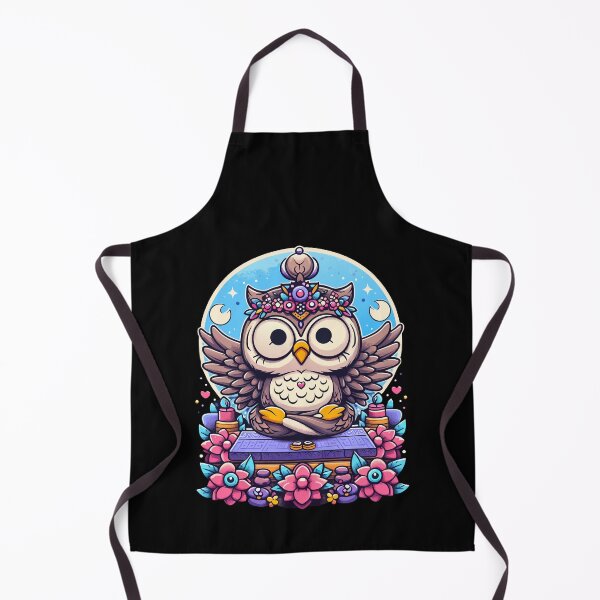 Item preview, Mystical Owl and Enchanted Flowers - Whimsical Nighttime Art designed and sold by Designowner.