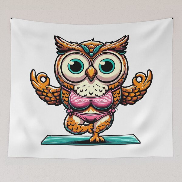 Item preview, Adorable Yoga Owl - Cute Zen Meditation Bird Illustration designed and sold by Designowner.