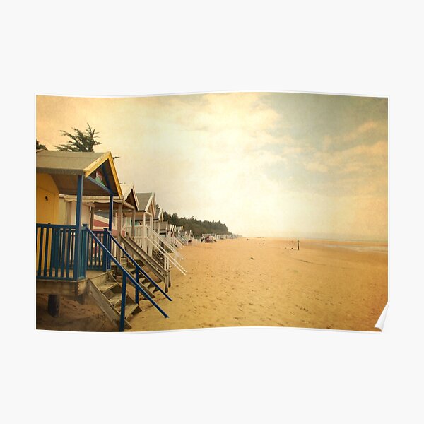 Vintage style beach huts at Wells-next-the-sea Poster