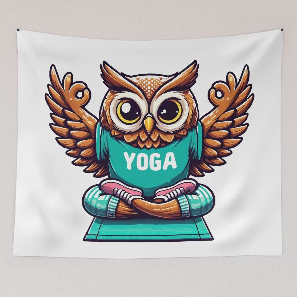 Item preview, Wise Owl Yoga Master - Serene Meditation Illustration designed and sold by Designowner.