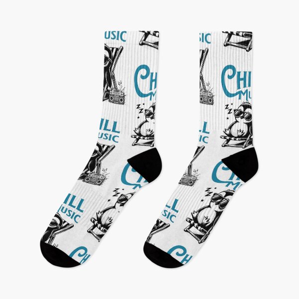 Item preview, CHILL OUT MUSIC  - Chillax Penguin (blue/black)  designed and sold by Discothreadz.
