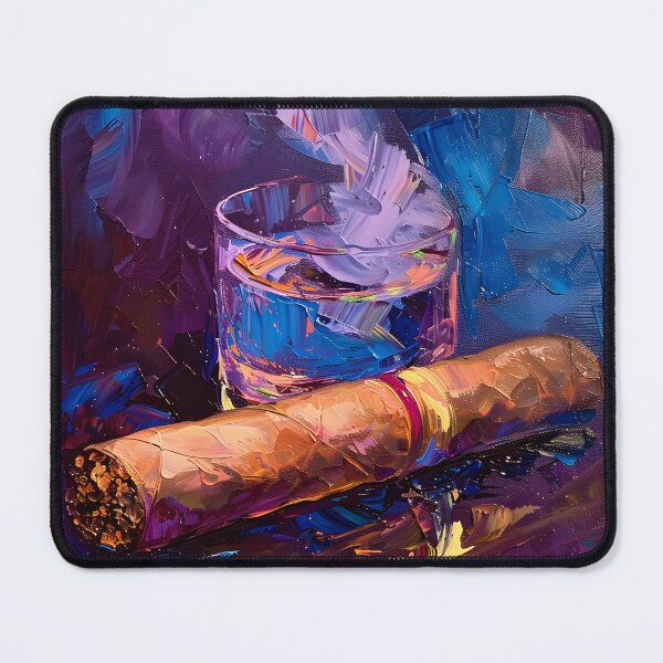 Artikelvorschau, Havana Lounge Reverie – Verwöhnende impressionistische Zigarre, ein Glas Whisky und faszinierende Abstraktion entworfen und verkauft von OlfactoART Studio.