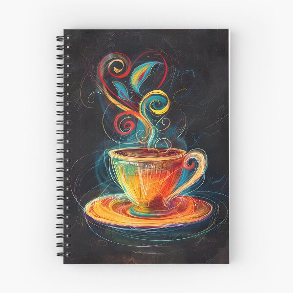 Item preview, Radiant Brew- Vibrant Swirls of Color Rise from Steaming Coffee Cup AI Generated designed and sold by OlfactoART Studio.