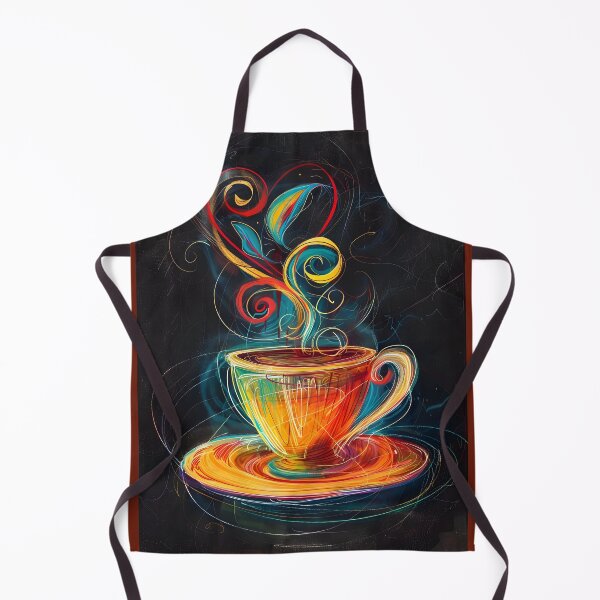 Item preview, Radiant Brew- Vibrant Swirls of Color Rise from Steaming Coffee Cup AI Generated designed and sold by OlfactoART Studio.