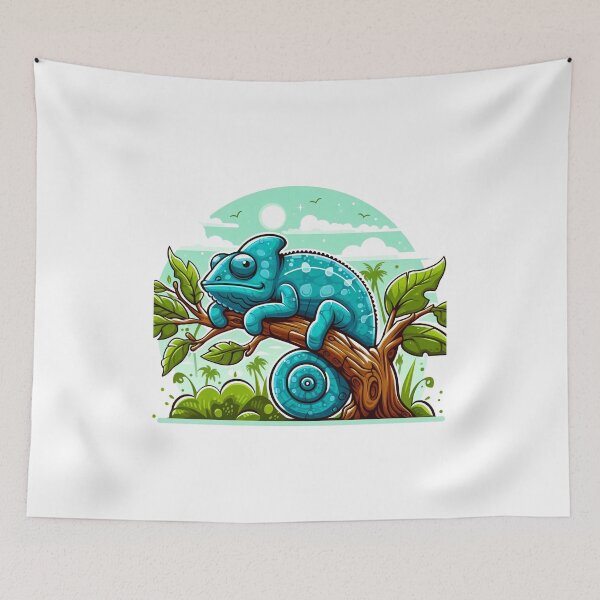 Item preview, a cartoon of an Chameleons resting on a tree designed and sold by MzulhilmiZam.
