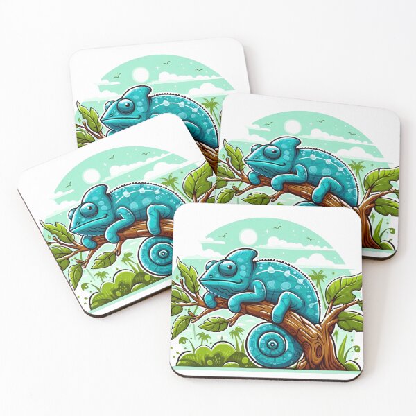Item preview, a cartoon of an Chameleons resting on a tree designed and sold by MzulhilmiZam.