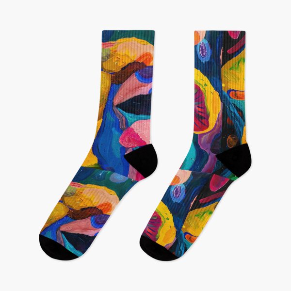 Item preview, Whimsical Fungi Forest - Vibrant Stylized Mushrooms in Bold Strokes Dense Composition designed and sold by OlfactoART Studio.