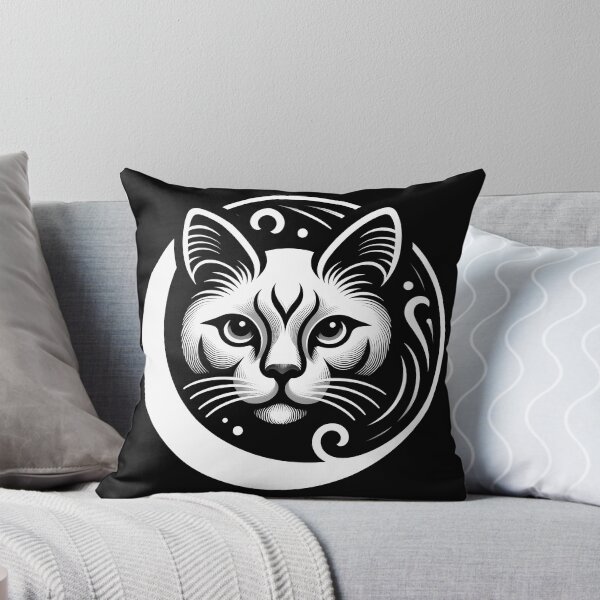 Item preview, Cat line drawing - white/black (2) designed and sold by fatimah-SL.