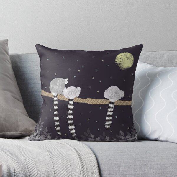 Lemurs Throw Pillow