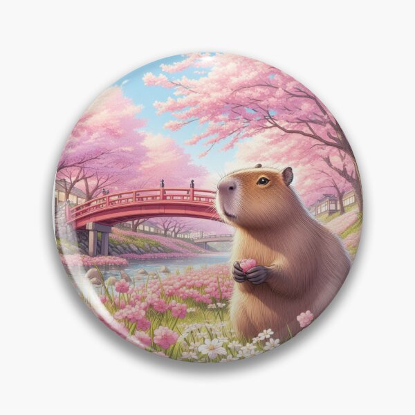 Item preview, Capybara and Cheery Blossom-Drawing Style1 designed and sold by Capybara Art Lover.