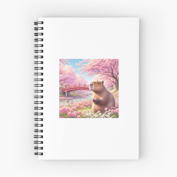 Item preview, Capybara and Cheery Blossom-Drawing Style1 designed and sold by Capybara Art Lover.
