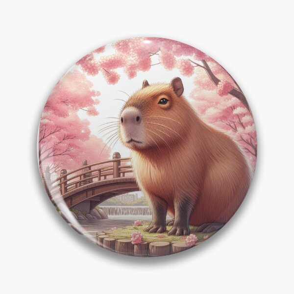Item preview, Capybara and Cheery Blossom-Drawing Style3 designed and sold by Capybara Art Lover.