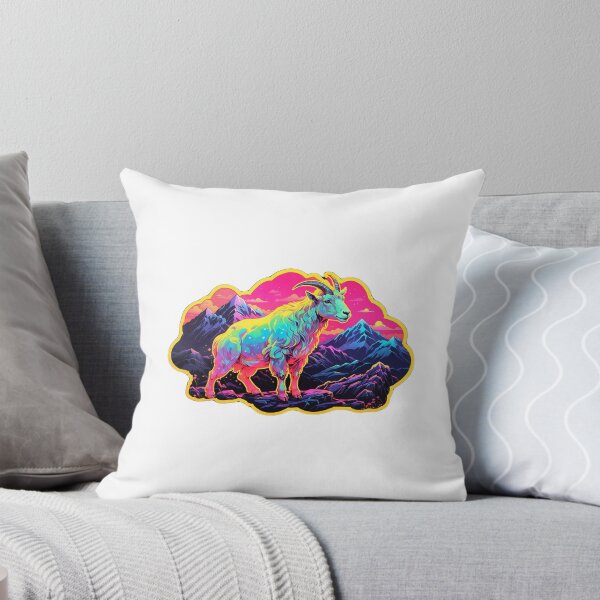 Item preview, Vibrant rainbow mountain goat designed and sold by LevCreates.