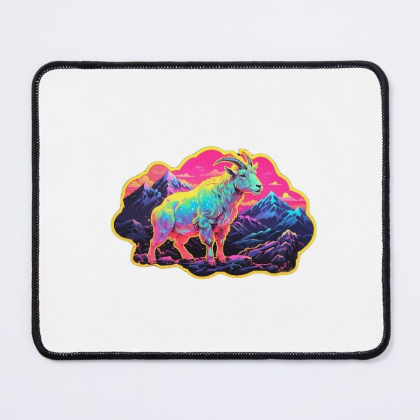 Item preview, Vibrant rainbow mountain goat designed and sold by LevCreates.