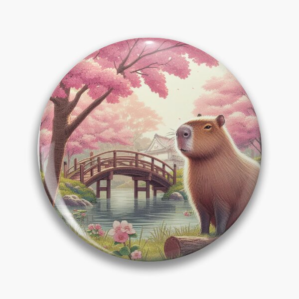 Item preview, Capybara and Cheery Blossom-Drawing Style6 designed and sold by Capybara Art Lover.