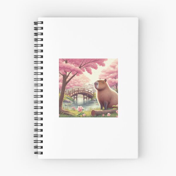 Item preview, Capybara and Cheery Blossom-Drawing Style6 designed and sold by Capybara Art Lover.