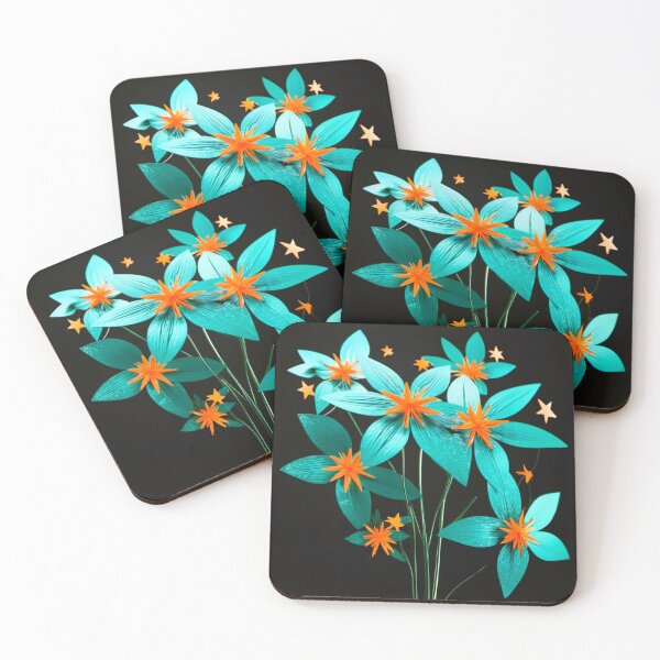 Artikelvorschau, Sternenblumen mit orangefarbenen Herzen entworfen und verkauft von janjacbu.