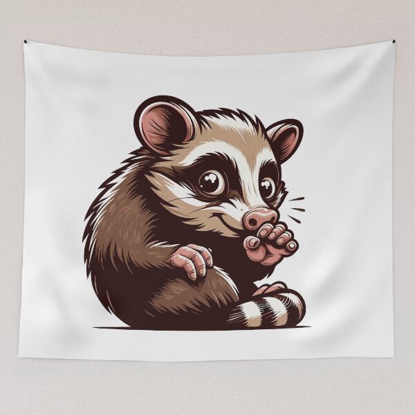 Item preview, Curious Cartoon Possum - Charming Wildlife Art designed and sold by Designowner.