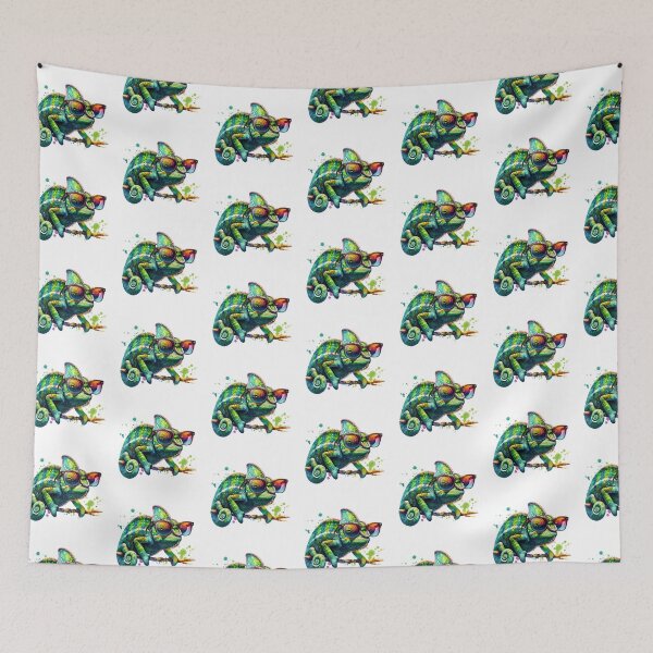 Item preview, Watercolor Veiled Chameleon Wearing Sunglasses designed and sold by TheAnimalZ00.
