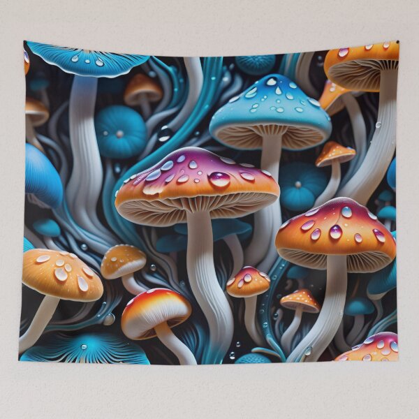 Artikelvorschau, Psychedelic Trippy Magic Mushrooms entworfen und verkauft von TheArtOfPat.