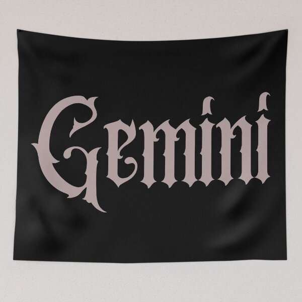Item preview, Gemini Gothic Lettering Zodiac Sign designed and sold by Hellofriendco.