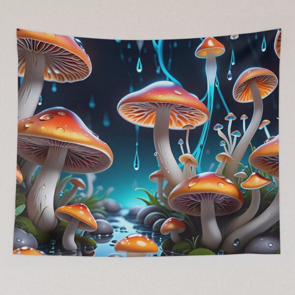 Artikelvorschau, Psychedelic Trippy Magic Mushrooms entworfen und verkauft von TheArtOfPat.