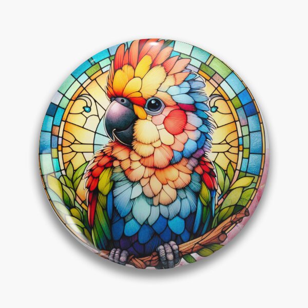 Item preview, Colorful Stained Glass Parrot designed and sold by TheAnimalZ00.