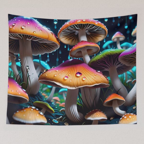 Artikelvorschau, Psychedelic Trippy Magic Mushrooms entworfen und verkauft von TheArtOfPat.