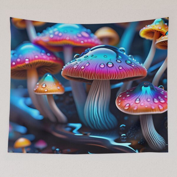 Artikelvorschau, Psychedelic Trippy Magic Mushrooms entworfen und verkauft von TheArtOfPat.
