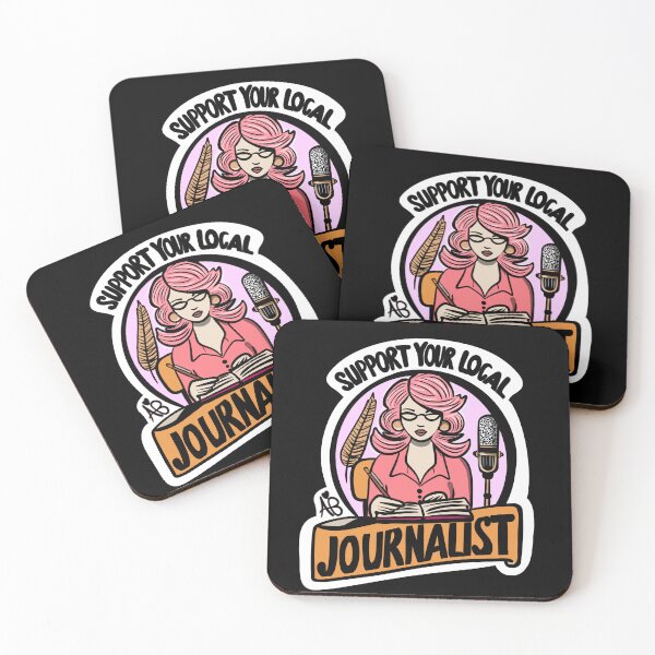 Item preview, Support your Local Journalist, pink hair & glasses designed and sold by altbarbzz.