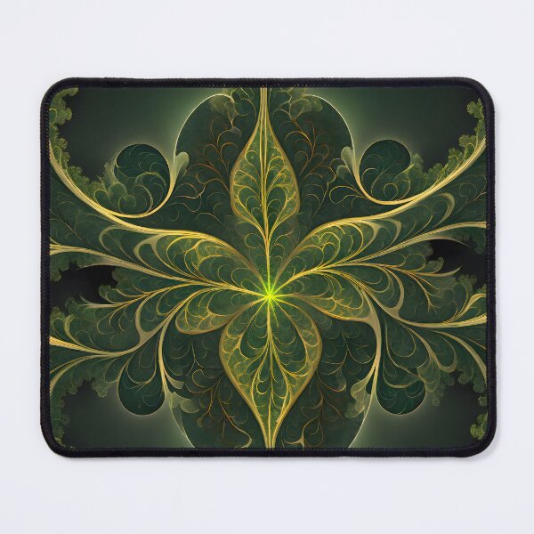Item preview, Abstract Fractal: Green and Gold Symmetric Delight designed and sold by MrKATORSKI.