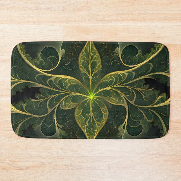 Item preview, Abstract Fractal: Green and Gold Symmetric Delight designed and sold by MrKATORSKI.