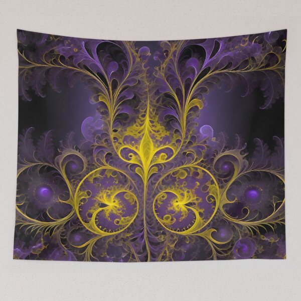Item preview, Abstract Fractal: Yellow and Purple Symmetric Delight designed and sold by MrKATORSKI.