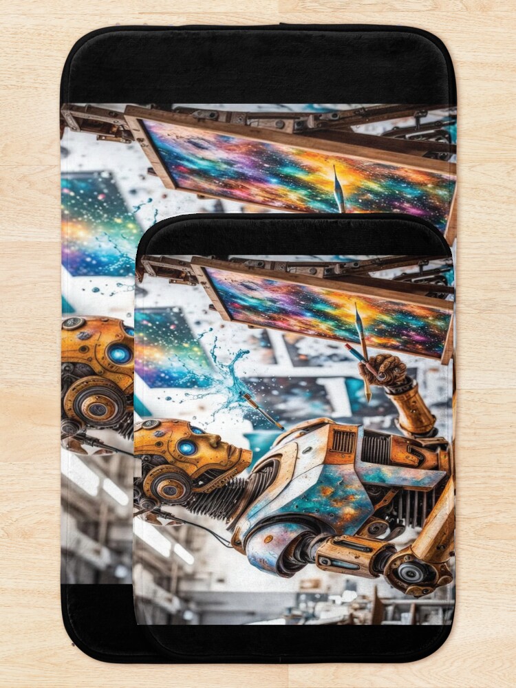 Thumbnail 5 of 6, Bath Mat, Cosmic Creativity Android Canvas	 designed and sold by IncekObesh.
