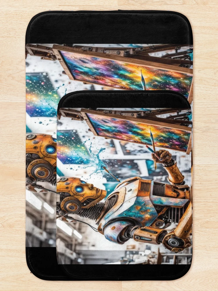 Thumbnail 5 of 6, Bath Mat, Cosmic Creativity Android Canvas	 designed and sold by IncekObesh.