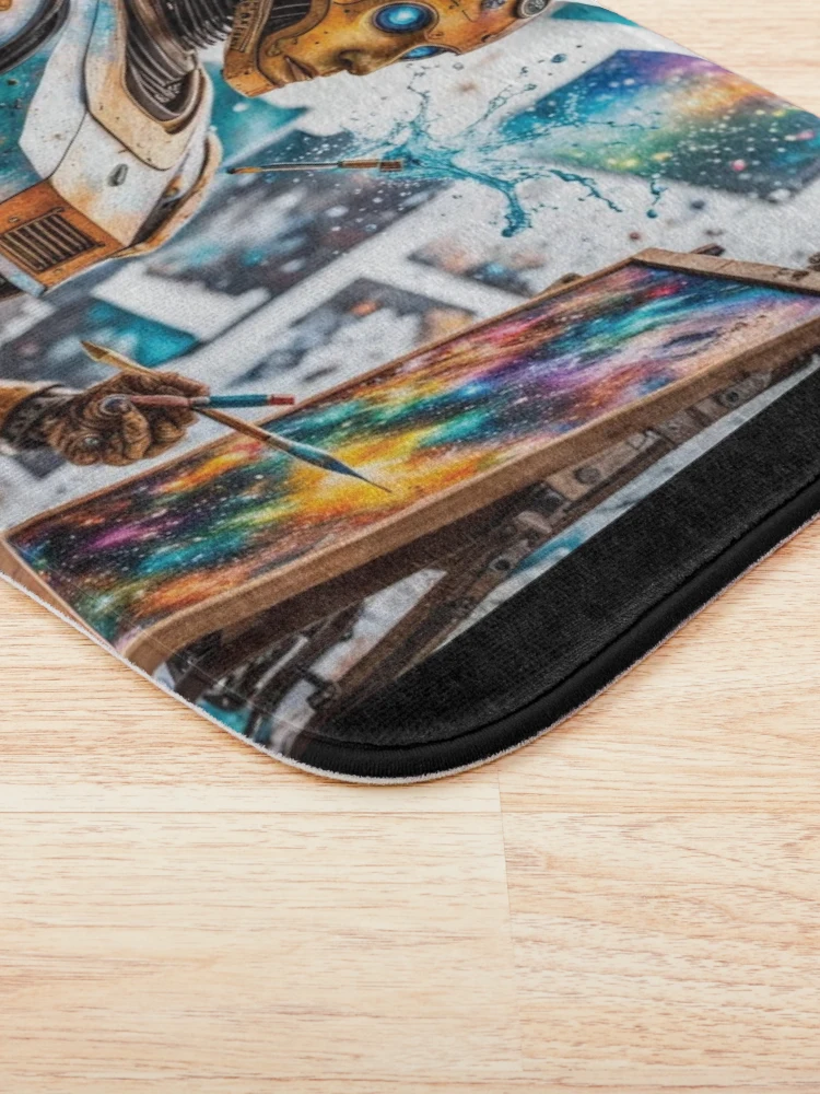 Thumbnail 3 of 6, Bath Mat, Cosmic Creativity Android Canvas	 designed and sold by IncekObesh.