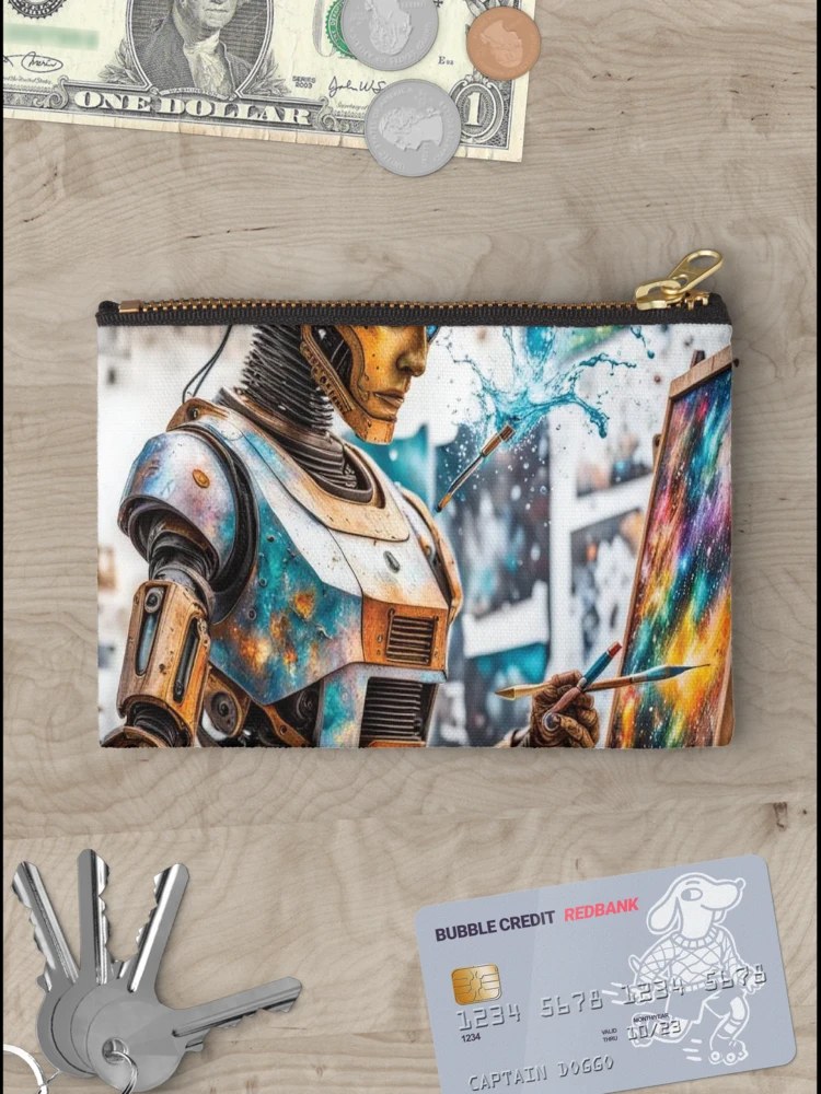 Thumbnail 3 of 4, Zipper Pouch, Cosmic Creativity Android Canvas designed and sold by IncekObesh.